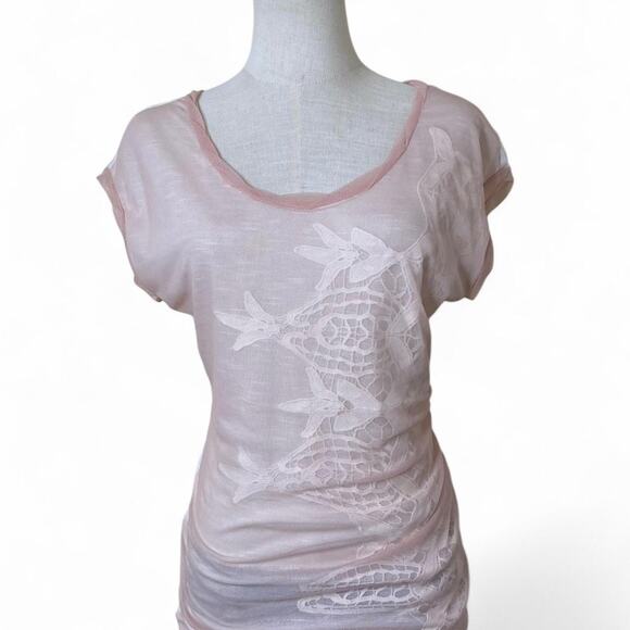 Vintage y2k light pink short sleeve top - Picture 1 of 7